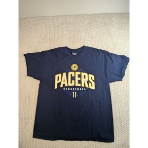 NBA Indiana Pacers  #11 Navy Blue‎ T Shirt Mens XL Exclusive Johnson